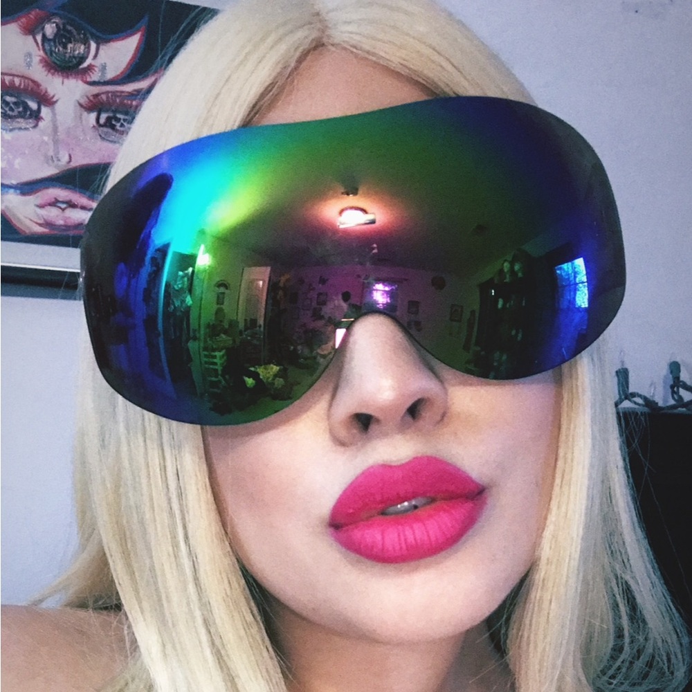 Futuristic Rainbow Visor Sunglasses - image 2